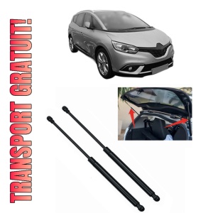 Set 2 amortizoare portbagaj haion RENAULT GRAND SCENIC IV (R9_) din 2016-2023, 2 bucati, MAGNUM TECHNOLOGY, 4 stickere auto RENAULT