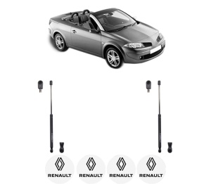 Set 2 amortizoare portbagaj haion RENAULT MEGANE II Coupé-Cabriolet (EM0/1_) din 2003-2009, 2 bucati, KROSNO, 4 stickere auto RENAULT v5503