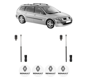 Set 2 amortizoare portbagaj haion RENAULT MEGANE II Estate (KM0/1_) din 2003-2011, 2 bucati, MAGNUM TECHNOLOGY, 4 stickere auto RENAULT v6283