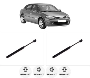 Set 2 amortizoare portbagaj haion RENAULT MEGANE II Saloon (LM0/1_) din 2003-2010, 2 bucati, KROSNO, 4 stickere auto RENAULT v5983