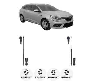 Set 2 amortizoare portbagaj haion RENAULT MEGANE IV Grandtour (K9A/M/N_) din 2016-2021, 2 bucati, KROSNO, 4 stickere auto RENAULT v348