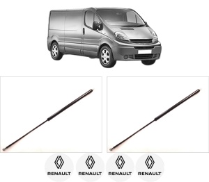 Set 2 amortizoare portbagaj haion RENAULT TRAFIC II Van (FL) din 2001-2007, 2 bucati, KROSNO, 4 stickere auto RENAULT v6043