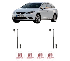 Set 2 amortizoare portbagaj haion SEAT LEON ST Estate Van (5F8) din 2014-2020, 2 bucati, KROSNO, 4 stickere auto SEAT v1188
