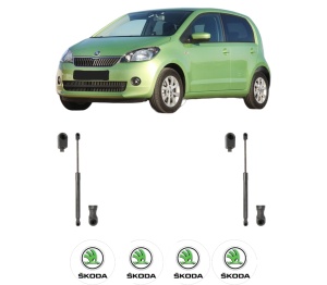 Set 2 amortizoare portbagaj haion SKODA CITIGO (NF1) din 2011-2019, 2 bucati, KROSNO, 4 stickere auto SKODA v2028
