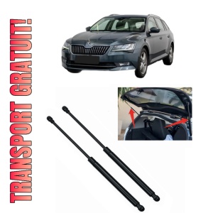 Set 2 amortizoare portbagaj haion SKODA SUPERB III Estate (3V5) din 2015-2024, 2 bucati, KROSNO, 4 stickere auto SKODA