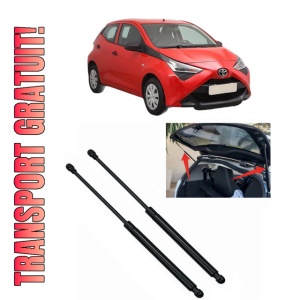 Set 2 amortizoare portbagaj haion TOYOTA AYGO (_B4_) din 2014-2018, 2 bucati, KROSNO, 4 stickere auto TOYOTA