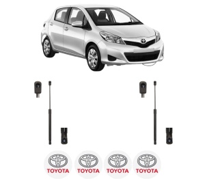 Set 2 amortizoare portbagaj haion TOYOTA YARIS (_P13_) din 2010-2020, 2 bucati, MAGNUM TECHNOLOGY, 4 stickere auto TOYOTA v2863