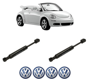 Set 2 amortizoare portbagaj haion Volkswagen NEW BEETLE Convertible (1Y7) din 2002-2010, 2 bucati, KROSNO, 4 stickere auto Volkswagen v6463