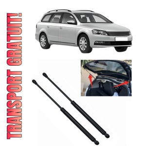 Set 2 amortizoare portbagaj haion Volkswagen PASSAT B7 Variant (365) din 2010-2015, 2 bucati, MAGNUM TECHNOLOGY, 4 stickere auto Volkswagen