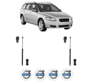 Set 2 amortizoare portbagaj haion VOLVO V50 (545) din 2003-2012, 2 bucati, MAGNUM TECHNOLOGY, 4 stickere auto VOLVO v6343
