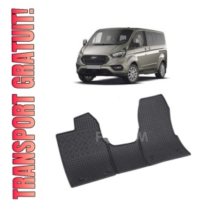 Set 3 covorase Ford Tourneo Custom 2/3M 2018- Manualprezent, din cauciuc 100%, compatibile cu autoturismul FORD Tourneo