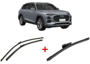 Set 3 stergatoare AUDI Q6 E-TRON (GFB) din 2024, pentru parbriz si luneta fata si spate auto, Bosch Aerotwin, din cauciuc siliconat rezistent, 4 Stickere Auto AUDI - Img 2