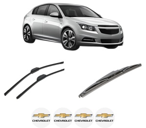 Set 3 stergatoare CHEVROLET CRUZE Hatchback (J305) din 2011-2015, pentru parbriz si luneta fata si spate auto, Bosch Twin-Aerotwin Retrofit, din cauciuc siliconat rezistent, 4 Stickere Auto CHEVROLET - Img 2