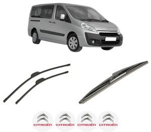 Set 3 stergatoare CITROEN JUMPY II (VF7) din 2007-2016, pentru parbriz si luneta fata si spate auto, Bosch Twin-Aerotwin Retrofit, din cauciuc siliconat rezistent, 4 Stickere Auto CITROEN - Img 2
