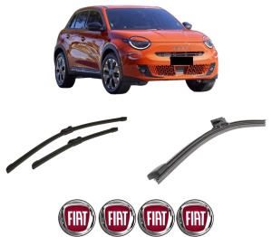 Set 3 stergatoare FIAT 600e / 600 (365_, 364_) din 2023-2024, pentru parbriz si luneta fata si spate auto, Bosch Aerotwin-Aerotwin, din cauciuc siliconat rezistent, 4 Stickere Auto FIAT - Img 2