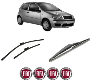 Set 3 stergatoare FIAT PUNTO (188_) din 2007-2012, pentru parbriz si luneta fata si spate auto, Bosch Twin-Aerotwin Multi, din cauciuc siliconat rezistent, 4 Stickere Auto FIAT - Img 2