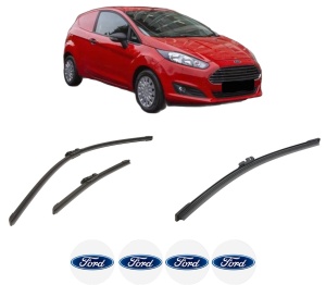 Set 3 stergatoare FORD FIESTA VII Van din 2018-2020, pentru parbriz si luneta fata si spate auto, Bosch Aerotwin-Aerotwin, din cauciuc siliconat rezistent, 4 Stickere Auto FORD - Img 2