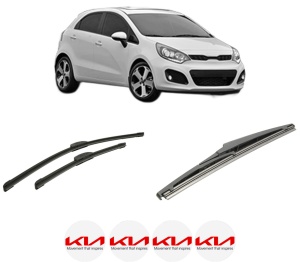 Set 3 stergatoare KIA RIO III (UB) din 2011-2017, pentru parbriz si luneta fata si spate auto, Bosch Twin-Aerotwin Retrofit, din cauciuc siliconat rezistent, 4 Stickere Auto KIA - Img 2