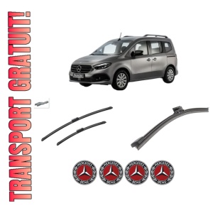 Set 3 stergatoare MERCEDES-BENZ CITAN Box Body/MPV (W420) din 2021-2022, pentru parbriz si luneta fata si spate auto, Bosch Aerotwin-Aerotwin, din cauciuc siliconat rezistent, 4 Stickere Auto MERCEDES-BENZ