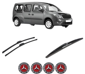 Set 3 stergatoare MERCEDES-BENZ CITAN MPV (W415) din 2012-2021, pentru parbriz si luneta fata si spate auto, Bosch Twin-Aerotwin Retrofit, din cauciuc siliconat rezistent, 4 Stickere Auto MERCEDES-BENZ - Img 2