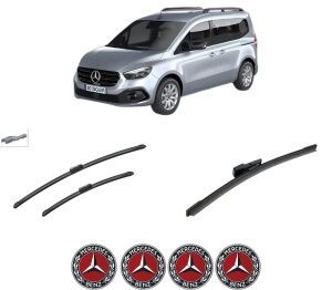 Set 3 stergatoare MERCEDES-BENZ CITAN Tourer (W420) din 2021-2023, pentru parbriz si luneta fata si spate auto, Bosch Aerotwin-Aerotwin, din cauciuc siliconat rezistent, 4 Stickere Auto MERCEDES-BENZ - Img 2