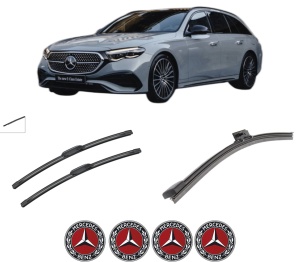 Set 3 stergatoare MERCEDES-BENZ E-CLASS T-Model (S214) din 2023-2024, pentru parbriz si luneta fata si spate auto, Bosch Aerotwin-Aerotwin, din cauciuc siliconat rezistent, 4 Stickere Auto MERCEDES-BENZ - Img 2