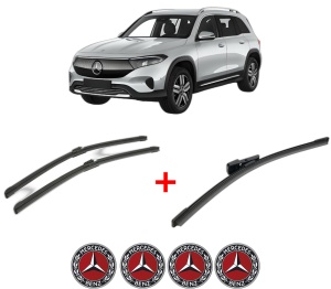 Set 3 stergatoare MERCEDES-BENZ EQB (X243) din 2021 - 2024, pentru parbriz si luneta fata si spate auto, Bosch Aerotwin, din cauciuc siliconat rezistent, 4 Stickere Auto MERCEDES-BENZ v6161