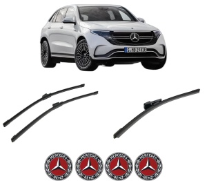 Set 3 stergatoare MERCEDES-BENZ EQC (N293) din 2019-2023, pentru parbriz si luneta fata si spate auto, Bosch Aerotwin-Aerotwin, din cauciuc siliconat rezistent, 4 Stickere Auto MERCEDES-BENZ - Img 2