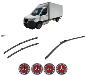 Set 3 stergatoare MERCEDES-BENZ SPRINTER 5-t Platform/Chassis (B907) din 2021-2022, pentru parbriz si luneta fata si spate auto, Bosch Aerotwin-Aerotwin, din cauciuc siliconat rezistent, 4 Stickere Auto MERCEDES-BENZ - Img 2