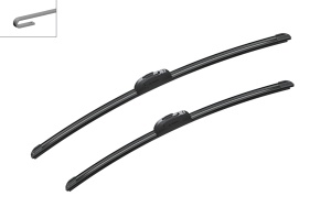 Set 3 stergatoare MITSUBISHI ASX (GA_W_) din 2010, pentru parbriz si luneta fata si spate auto, Bosch Twin, din cauciuc siliconat rezistent, 4 Stickere Auto MITSUBISHI v4463