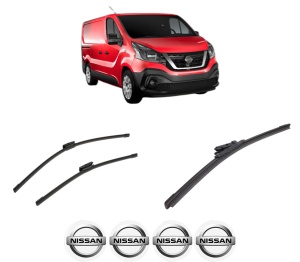 Set 3 stergatoare NISSAN NV300 Van (X82) din 2016-2021, pentru parbriz si luneta fata si spate auto, Bosch Aerotwin-Aerotwin Multi, din cauciuc siliconat rezistent, 4 Stickere Auto NISSAN - Img 2