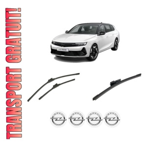 Set 3 stergatoare OPEL ASTRA L Sports Tourer (OV5) din 2021, pentru parbriz si luneta fata si spate auto, Bosch Aerotwin-Aerotwin, din cauciuc siliconat rezistent, 4 Stickere Auto OPEL