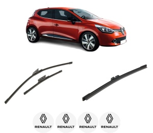 Set 3 stergatoare RENAULT CLIO IV Grandtour (KH_) din 2012-2021, pentru parbriz si luneta fata si spate auto, Bosch Aerotwin-Aerotwin, din cauciuc siliconat rezistent, 4 Stickere Auto RENAULT - Img 2