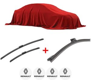 Set 3 stergatoare RENAULT GRAND KANGOO III MPV din 2024, pentru parbriz si luneta fata si spate auto, Bosch Aerotwin, din cauciuc siliconat rezistent, 4 Stickere Auto RENAULT v5381