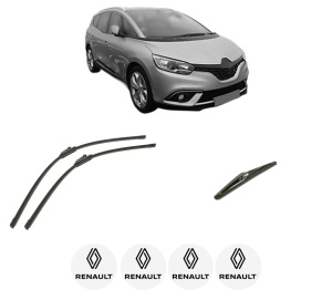 Set 3 stergatoare RENAULT GRAND SCENIC IV (R9_) din 2016-2023, pentru parbriz si luneta fata si spate auto, Bosch Twin-Aerotwin, din cauciuc siliconat rezistent, 4 Stickere Auto RENAULT - Img 2