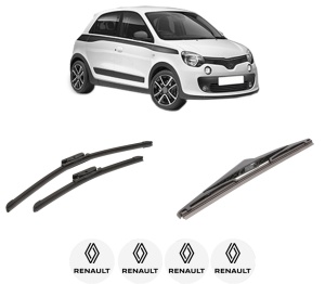 Set 3 stergatoare RENAULT TWINGO III (BCM_, BCA_) din 2014-2020, pentru parbriz si luneta fata si spate auto, Bosch Twin-Aerotwin, din cauciuc siliconat rezistent, 4 Stickere Auto RENAULT - Img 2