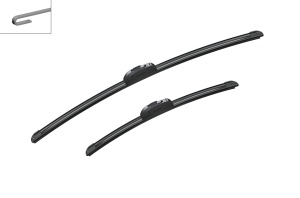 Set 3 stergatoare SSANGYONG RODIUS II din 2013, pentru parbriz si luneta fata si spate auto, Bosch Twin, din cauciuc siliconat rezistent, 4 Stickere Auto SSANGYONG v4037