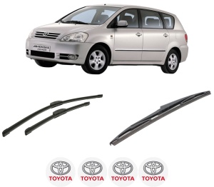 Set 3 stergatoare TOYOTA AVENSIS VERSO (_M2_) din 2001-2010, pentru parbriz si luneta fata si spate auto, Bosch Twin-Aerotwin Retrofit, din cauciuc siliconat rezistent, 4 Stickere Auto TOYOTA - Img 2