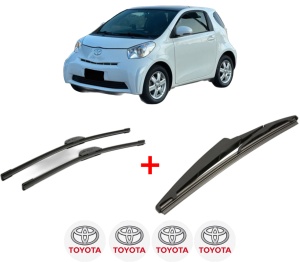 Set 3 stergatoare TOYOTA IQ (_J1_) din 2009 - 2015, pentru parbriz si luneta fata si spate auto, Bosch Twin, din cauciuc siliconat rezistent, 4 Stickere Auto TOYOTA v3281