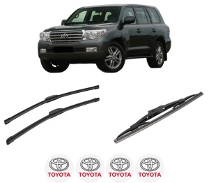 Set 3 stergatoare TOYOTA LAND CRUISER 200 (_J2_) din 2007-2015, pentru parbriz si luneta fata si spate auto, Bosch Twin-Aerotwin Retrofit, din cauciuc siliconat rezistent, 4 Stickere Auto TOYOTA - Img 2