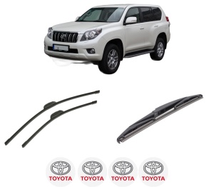 Set 3 stergatoare TOYOTA LAND CRUISER VAN (_J15_) din 2011, pentru parbriz si luneta fata si spate auto, Bosch Twin-Aerotwin Retrofit, din cauciuc siliconat rezistent, 4 Stickere Auto TOYOTA - Img 2