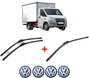 Set 3 stergatoare Volkswagen CRAFTER 30-50 Van (2E_) din 2006 - 2016, pentru parbriz si luneta fata si spate auto, Bosch Aerotwin, din cauciuc siliconat rezistent, 4 Stickere Auto VW v7001