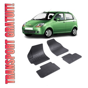 Set 4 covorase Chevrolet Spark 2005-2010, din cauciuc 100%, compatibile cu autoturismul CHEVROLET Spark