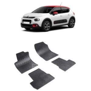 Set 4 covorase Citroen C3 2010-2016, din cauciuc 100%, compatibile cu autoturismul CITROEN C3 v528