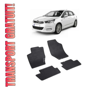 Set 4 covorase Citroen C4 2011-2018, din cauciuc 100%, compatibile cu autoturismul CITROEN C4