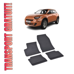 Set 4 covorase Fiat 600E 2024-prezent, din cauciuc 100%, compatibile cu autoturismul FIAT 600e
