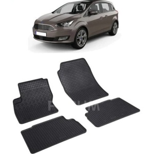 Set 4 covorase Ford C-Max 2011-2019, din cauciuc 100%, compatibile cu autoturismul FORD C-Max v768