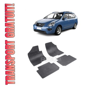Set 4 covorase Kia Carens Ii 2007-2012, din cauciuc 100%, compatibile cu autoturismul KIA Carens