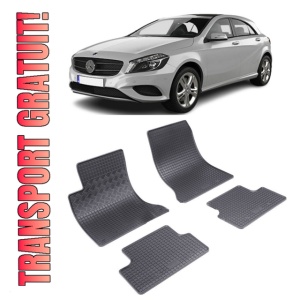 Set 4 covorase Mercedes A-Klasse 2013-2018, din cauciuc 100%, compatibile cu autoturismul MERCEDES A-Klasse