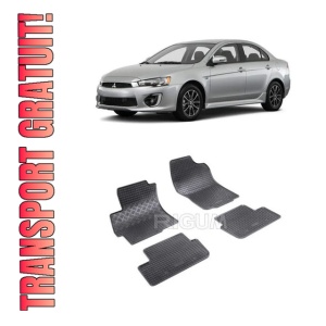 Set 4 covorase Mitsubishi Lancer 2008-2017, din cauciuc 100%, compatibile cu autoturismul MITSUBISHI Lancer